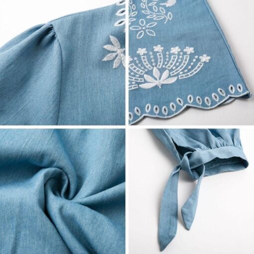 bohemia del vestido azul corto 699