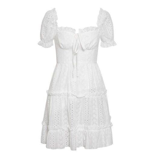 bohemia del vestido blanco corto 858