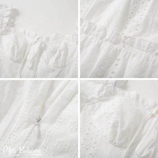 bohemia del vestido blanco corto 937