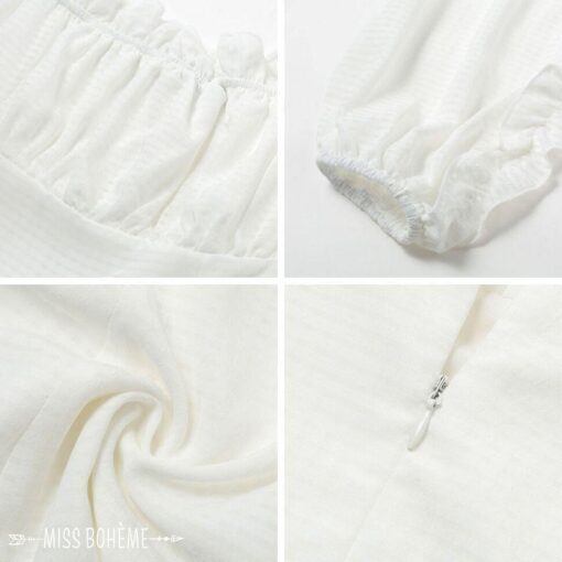 bohemia del vestido blanco corto 988