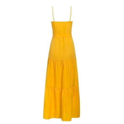 bohemia del vestido largo amarillo 829