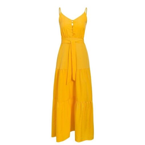 bohemia del vestido largo amarillo 839