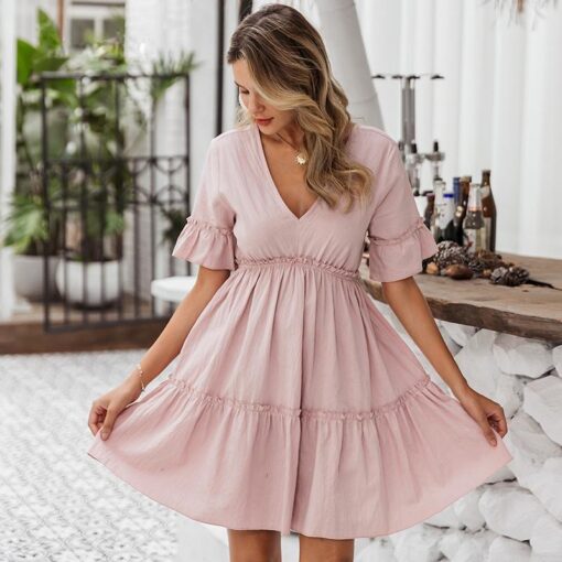 Bohemia vestido rosa claro - S