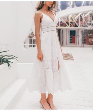 Boho largo vestido blanco