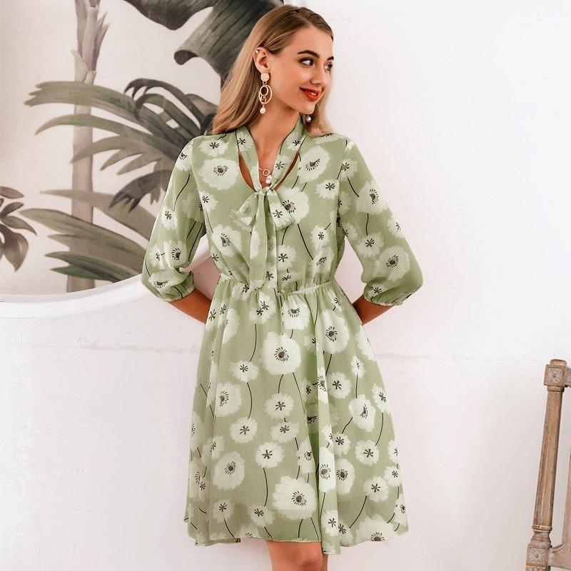 Breve elegante vestido de Bohemia - Verde / S