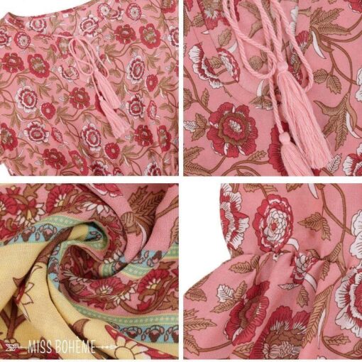 corto vestido de boho vintage rose 551