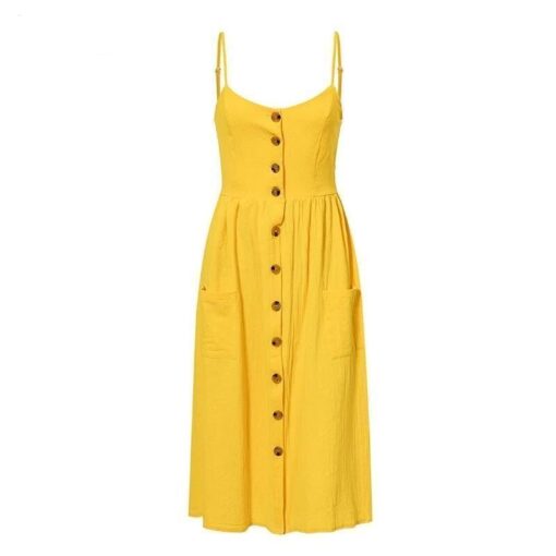 Mediados de vestido largo bohemio - Amarillo / S