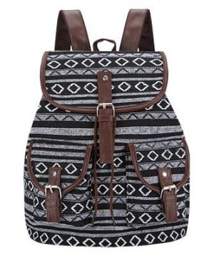 Mochila Chic Bohemia - Boho Blanco y Negro