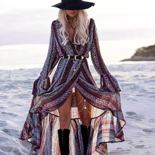 Vestido bohemio de la playa popular - Unico