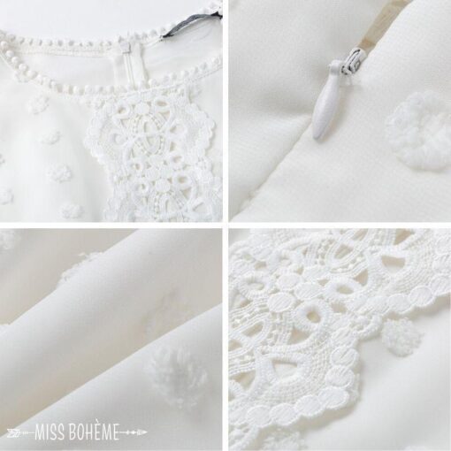 vestido de encaje blanco elegante de bohemia 947